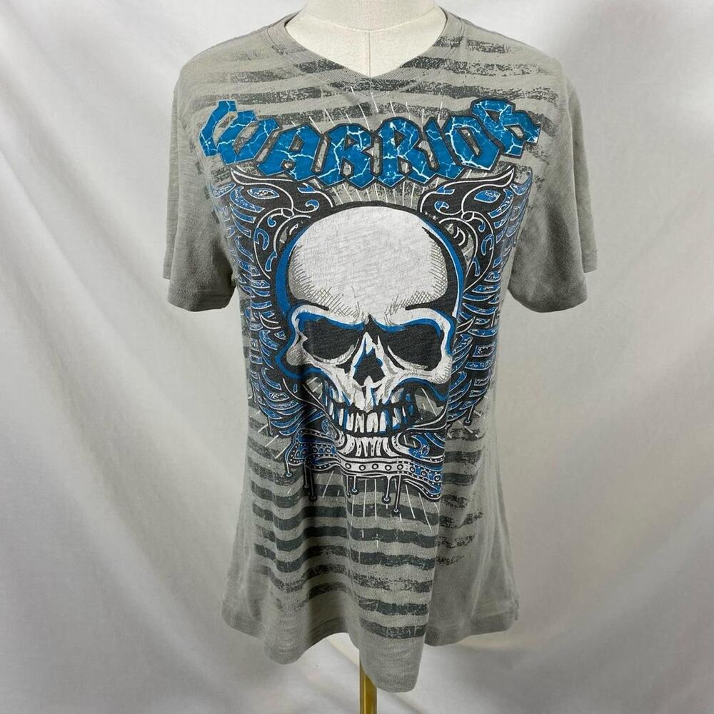 Chemistry‎ grey and blue skull t shirt size xl skater grunge y2k